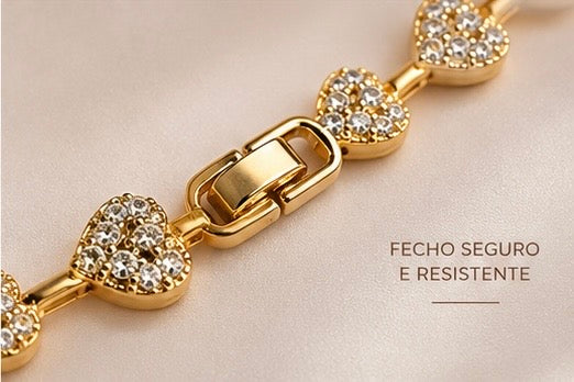 Pulseira Coração Cravejado