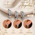 Trio de Argolas em Ródio