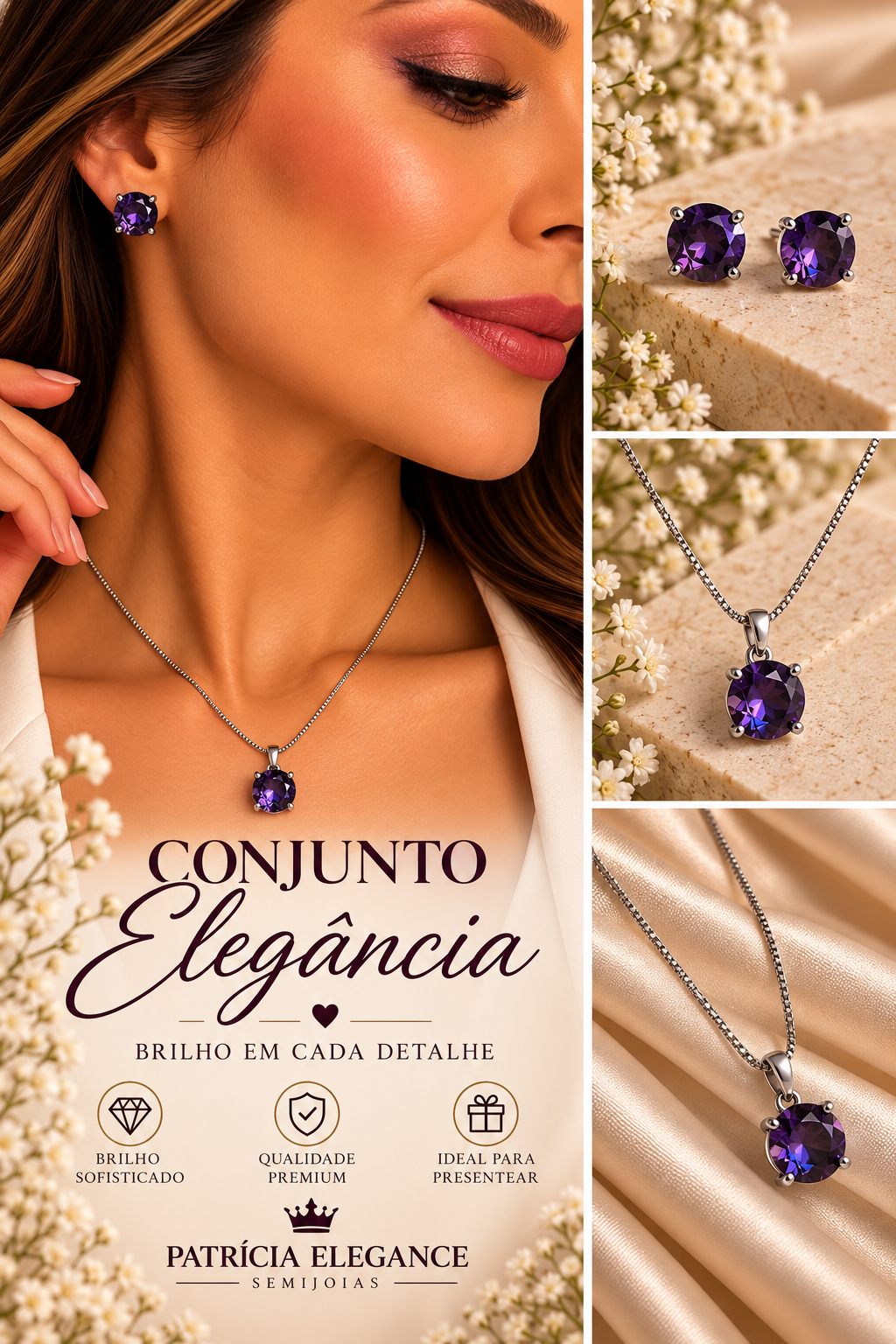 Conjunto Elegância Ametista