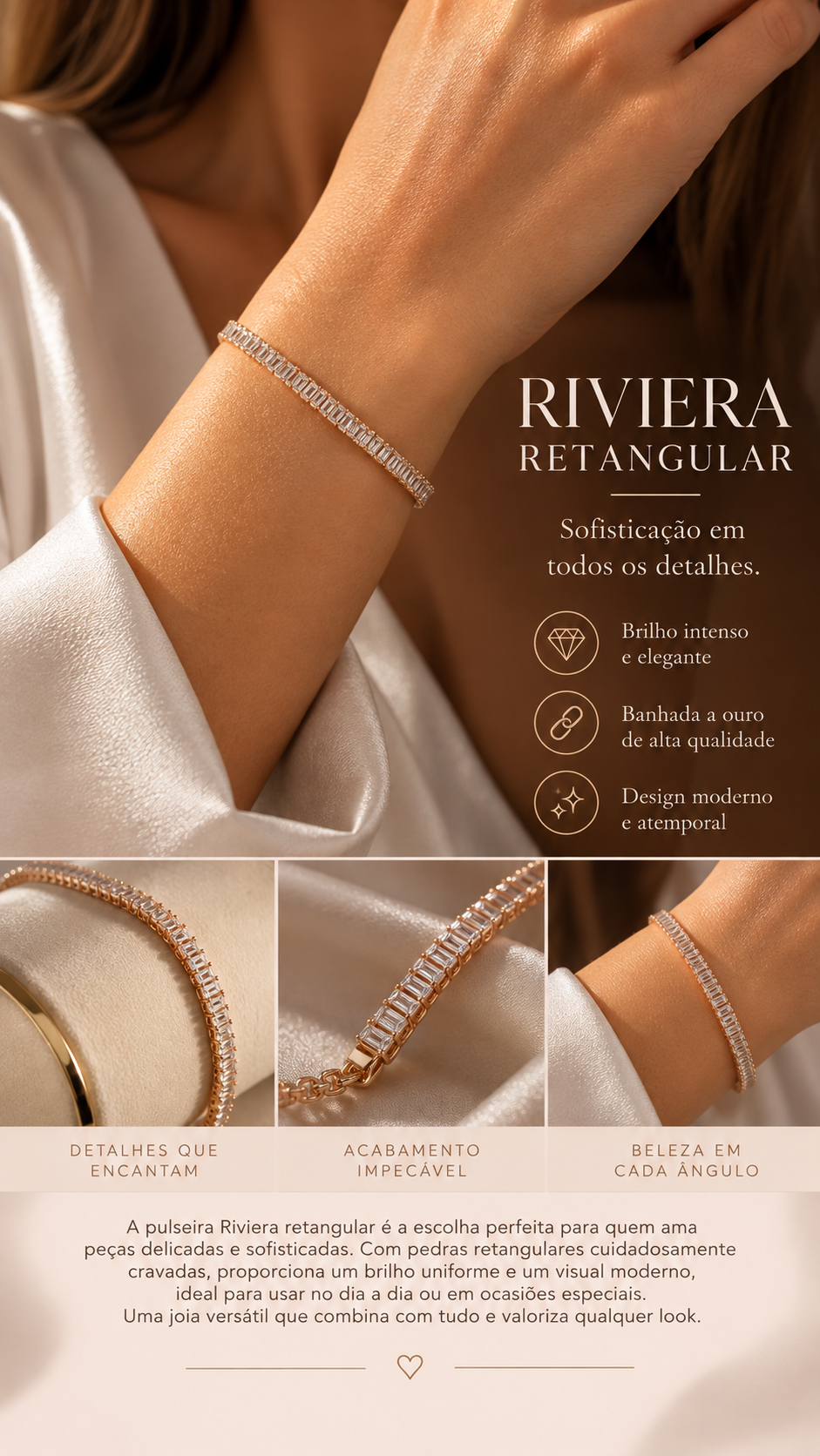 Pulseira Riviera Retangular