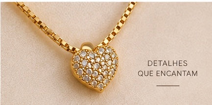 Colar Duplo Coração Com Ponto