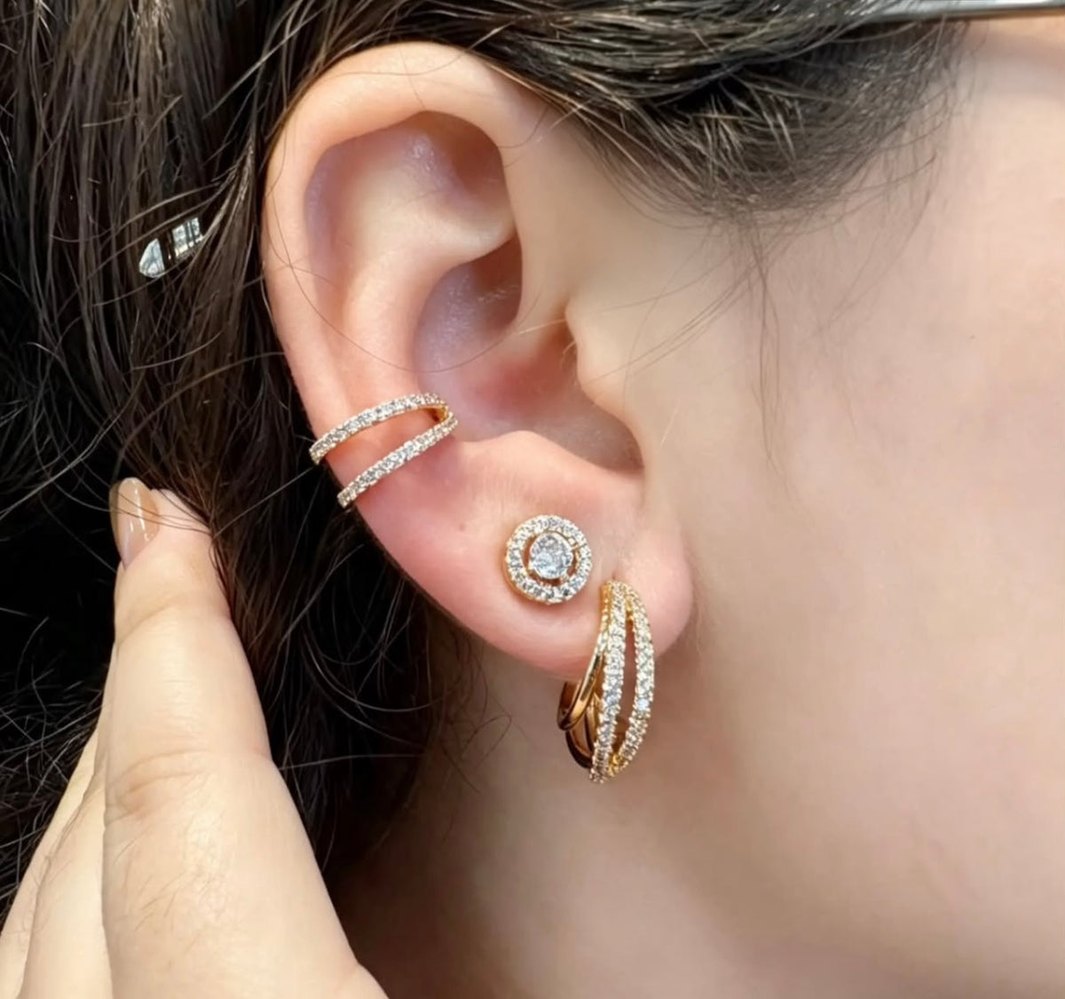 Conjunto 2 Fio + Piercing Fake
