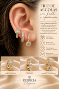 Trio de Argolas Com  Zirconias
