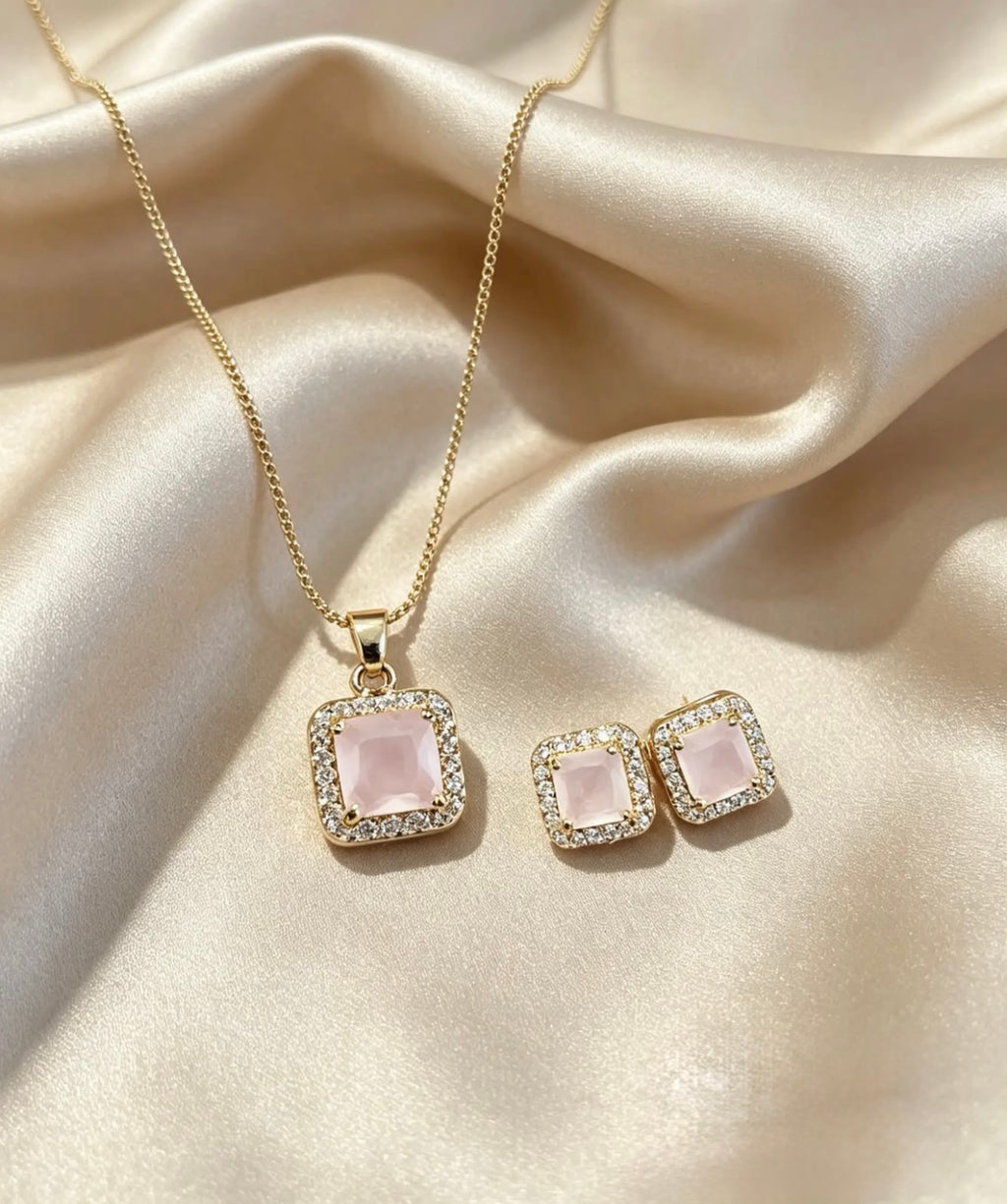 Conjunto Elegância Rosa Leitoso