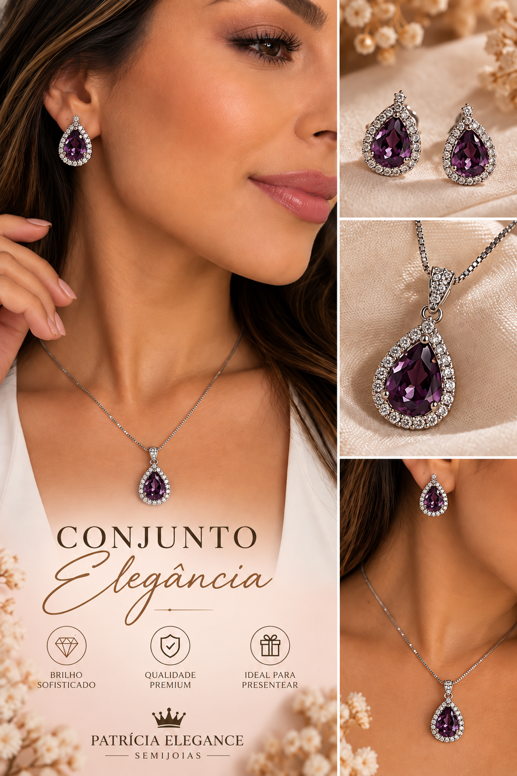 Conjunto Elegância Ametista