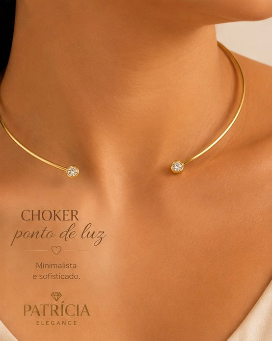 Choker Rígido com Pontos de Luz