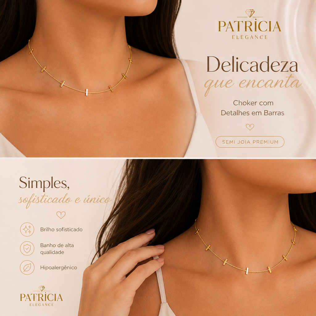 Choker Grumet com Barras