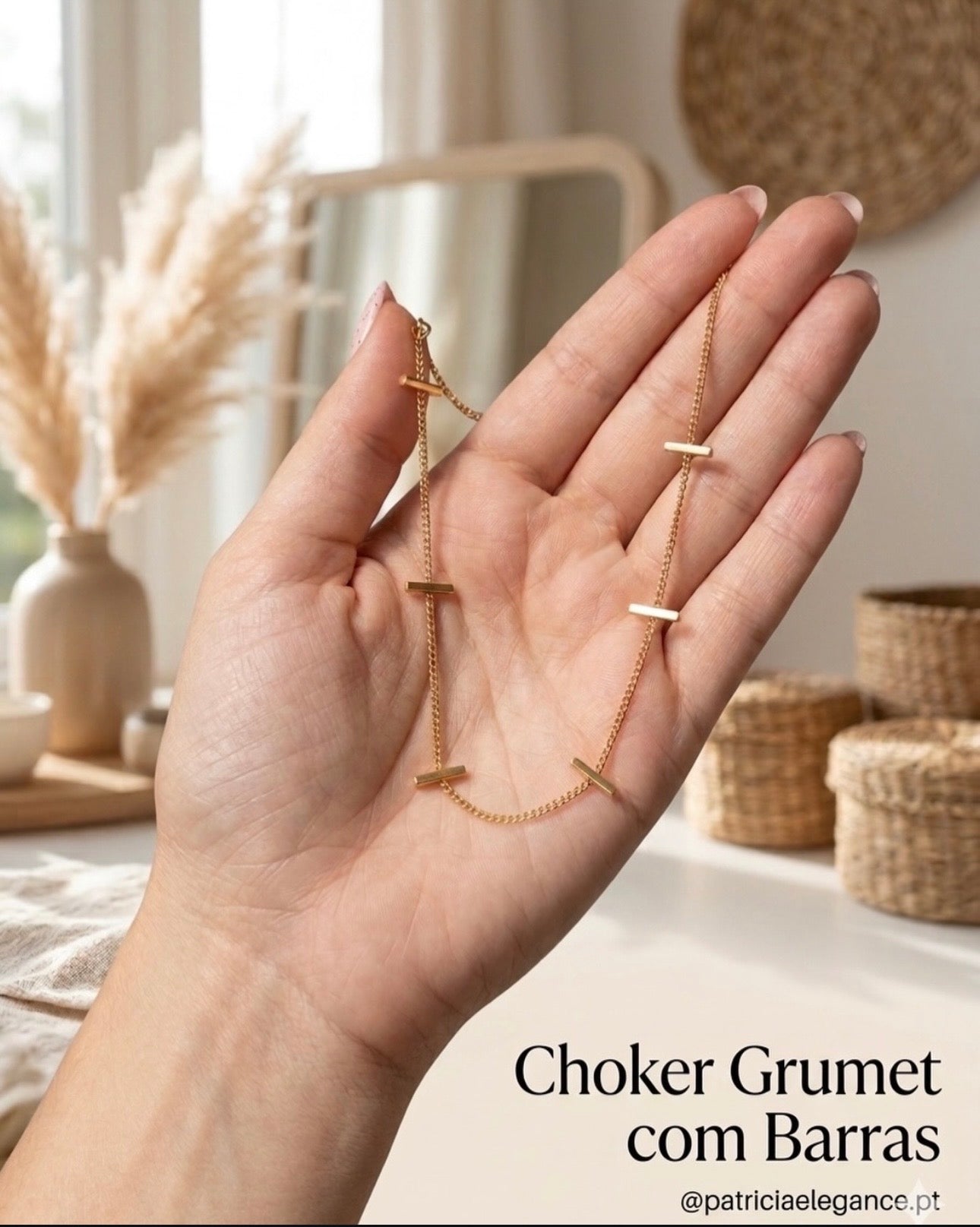 Choker Grumet com Barras