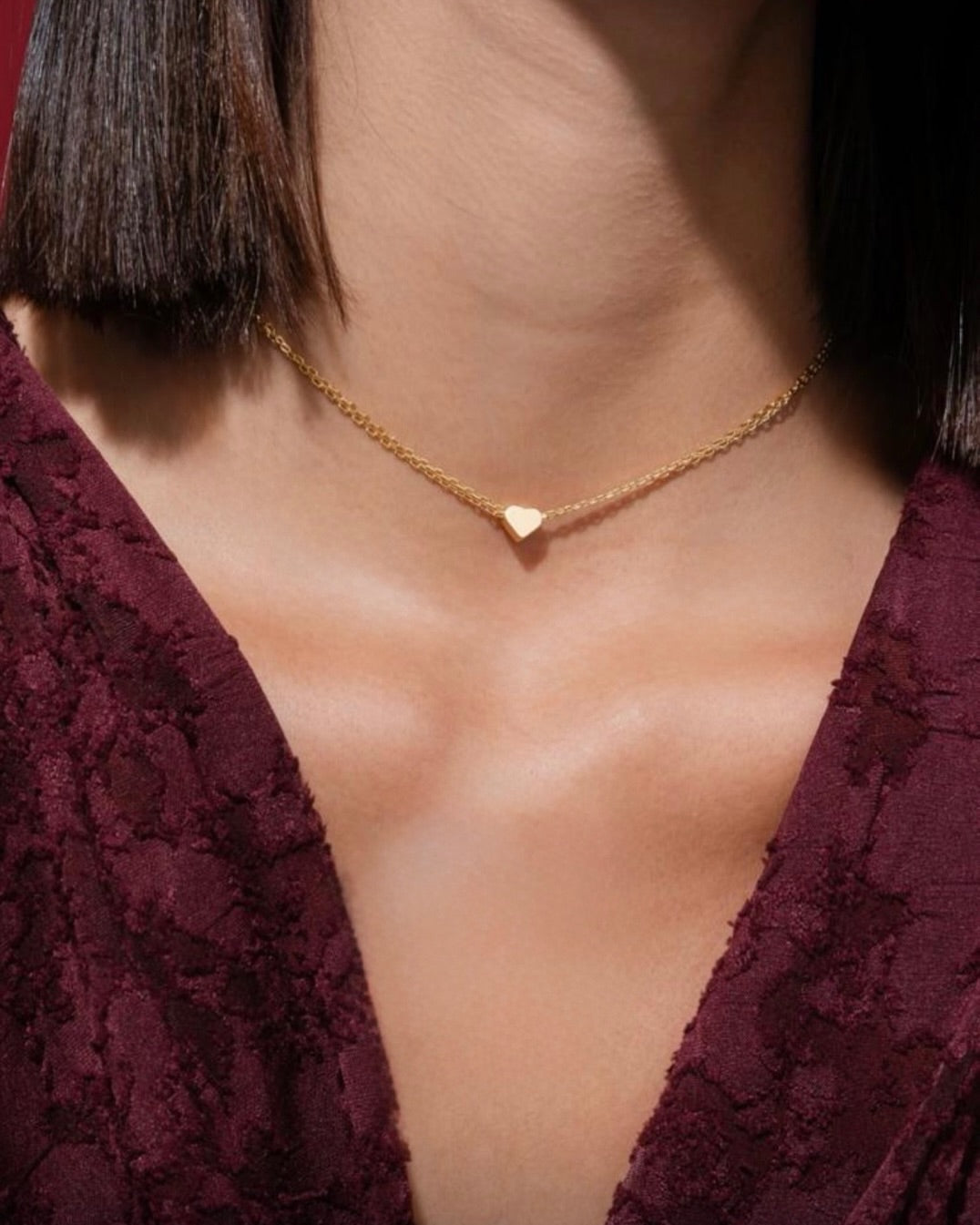 Choker dupla coração