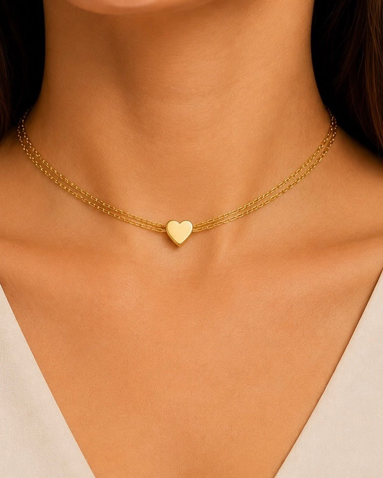 Choker dupla coração